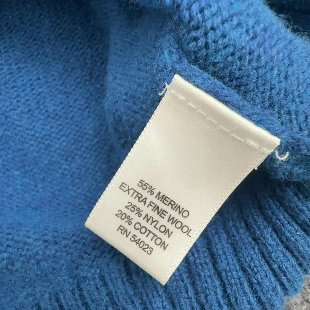 Banana Republic Sweater Mens L Blue Merino Wool Crew Neck Classic Casual